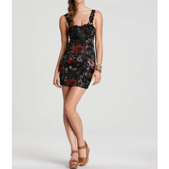 Free People Floral Lace Tank Dress Size XS - Picture 1 of 8